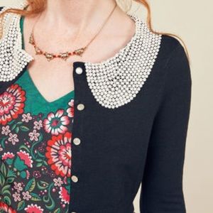 Black cropped cardigan